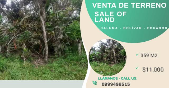 Venta de Terreno en Caluma, provincia de Bolívar