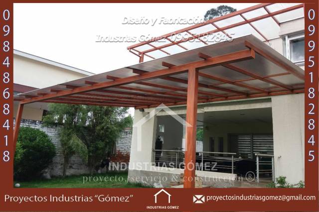 pergolas de madera policarbonato, pergola, Industrias Gomez, ecuador, quito, pichincha