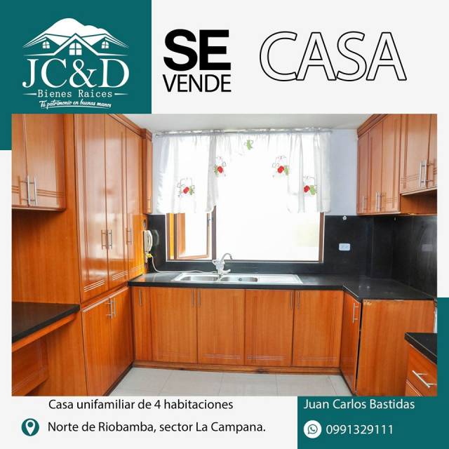 Casa Unifamiliar de 4 dormitorios en Riobamba