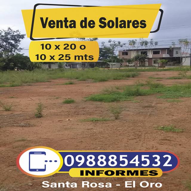 Venta de Terrenos en Zona Estratégica en Santa Rosa El Oro - Ecuador