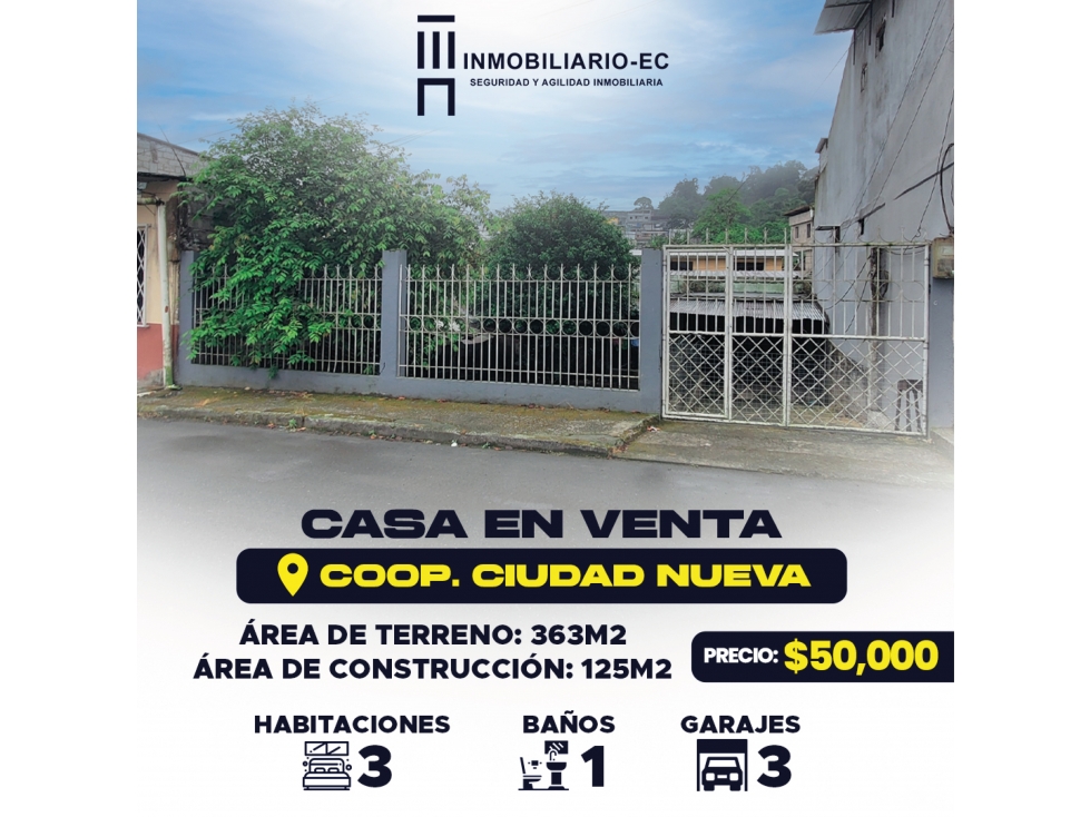 CASA EN VENTA EN LA COOP. CIUDAD NUEVA