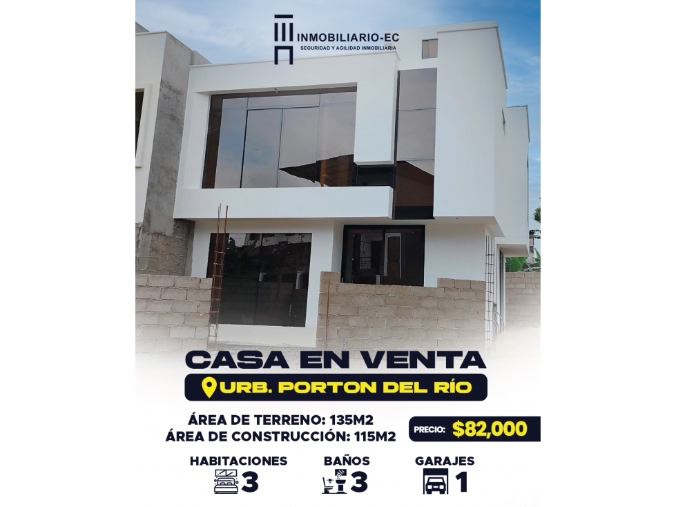 CASA EN VENTA EN EL PORTON DEL RIO