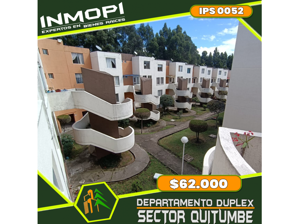 INMOPI Vende Departamento Duplex, QUITUMBE, IPS ? 0052