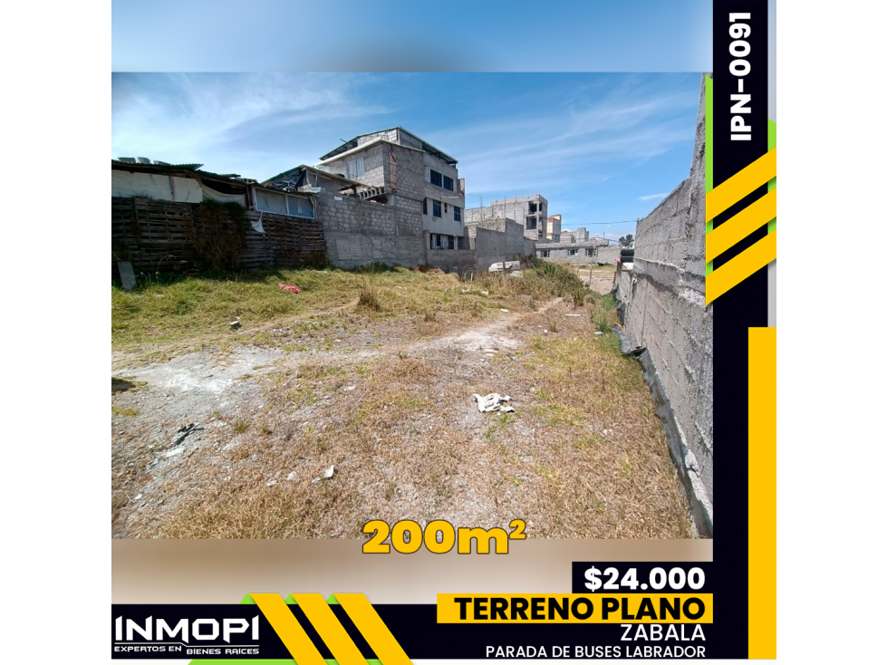 INMOPI Vende Terreno Plano, ZABALA, IPN - 0091